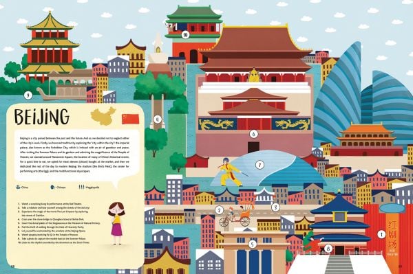 Book cover of City Atlas, with Statue of Liberty, Eiffel Tower, and Elizabeth Tower. Published by White Star.