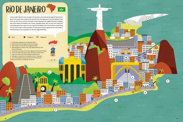 Book cover of City Atlas, with Statue of Liberty, Eiffel Tower, and Elizabeth Tower. Published by White Star.