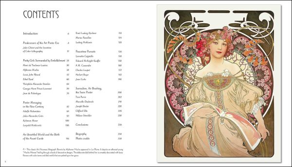 Book cover of The World in Prints, The History of Advertising Posters from the Late 19th Century to the 1940s, with a colour lithograph: 'Zodiac' by Alphonse Mucha. Published by White Star.