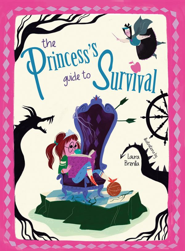 Book cover of The Princess's Guide to Survival, with a young child sitting in chair with legs slung over side, reading a book. Published by White Star.