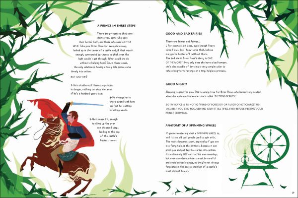 Book cover of The Princess's Guide to Survival, with a young child sitting in chair with legs slung over side, reading a book. Published by White Star.