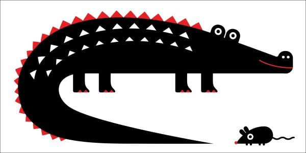 Book cover of Big or Small?, Baby Montessori, with a black elephant with red bird sitting on its back. Published by White Star.