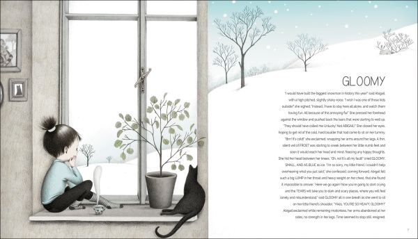 Young child with characters behind her dressed up in furry animal suits, on cover of 'The Great Book of Emotions', by White Star.