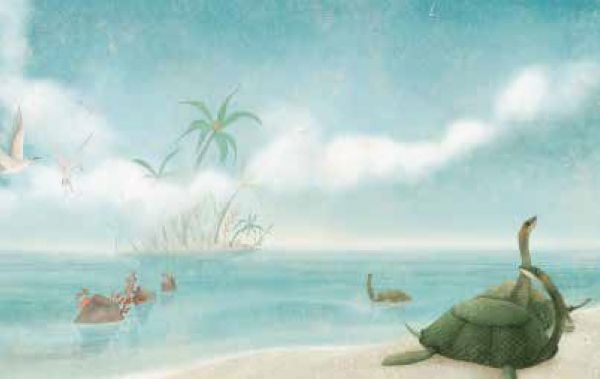 Book cover of Peter Pan, Based on the Masterpiece by J.M. Barrie, with Tinkerbell resting hands on young boy. Published by White Star.