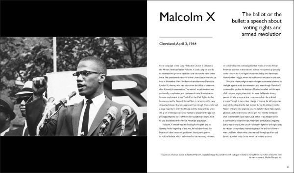 Book cover of Speeches That Changed Our Time, From 1945 to the Present, with a montage of historical figures: Albert Einstein, Queen Elizabeth II, Barack Obama, Nelson Mandela. Published by White Star.