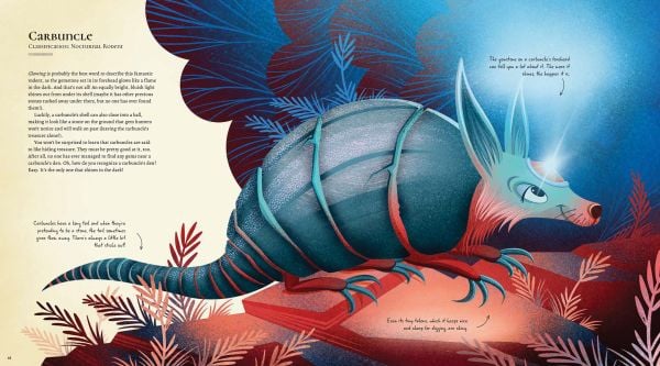 Book cover of The Great Book of Fantastic Creatures, with a white unicorn and orange phoenix. Published by White Star.