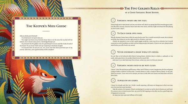 Book cover of The Great Book of Fantastic Creatures, with a white unicorn and orange phoenix. Published by White Star.