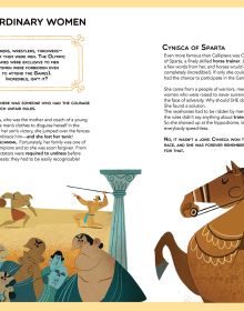 Athletes: one with prosthetic leg, one on horse, one swimming, on cover of 'The Great Book of Olympic Games', by White Star.