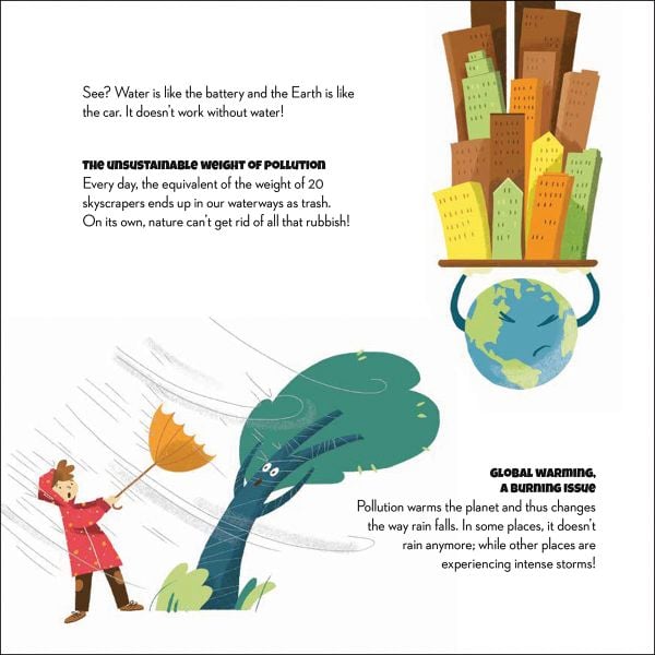 Book cover of Save the Planet! Water, with a large tap pushing out water above two children playing below. Published by White Star.