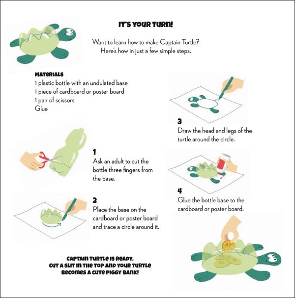 Book cover of Save the Planet! Recycling' from 'Turn the Wheel' series, with two children and a brown dog each clinging into a green recycling arrow. Published by White Star.