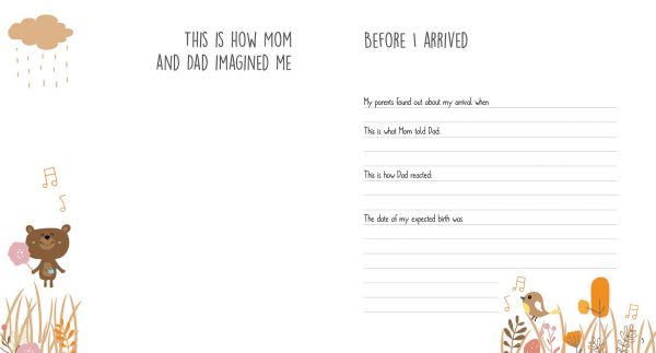 Book cover of My Funny Finger Puppets, A Record Book of My First Three Years, with a zebra, giraffe, lion and hippo surrounded by wild flowers. Published by White Star.