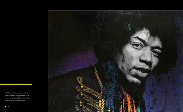 Book cover of Jimi Hendrix 1967-1970, 'The Guitarist Who Made Rock Music History, with portrait silhouettes of the guitarist. Published by White Star.