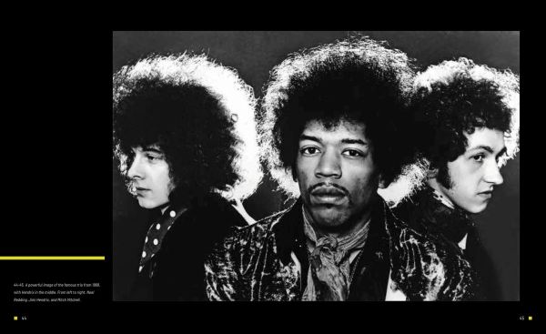 Book cover of Jimi Hendrix 1967-1970, 'The Guitarist Who Made Rock Music History, with portrait silhouettes of the guitarist. Published by White Star.