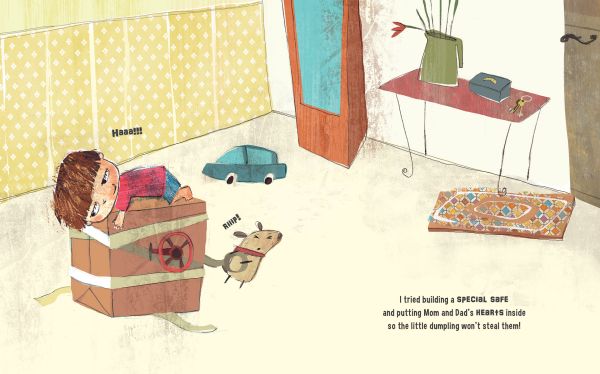 Book cover of A New Baby is Coming!, SOS Parents, with a young child looking sad as he looks at a toy rabbit and baby mobile. Published by White Star.