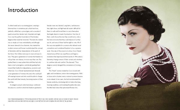 Book cover of Coco Chanel, Revolutionary Woman, with a black silhouette of female smoking, with white pearls around neck. Published by White Star.