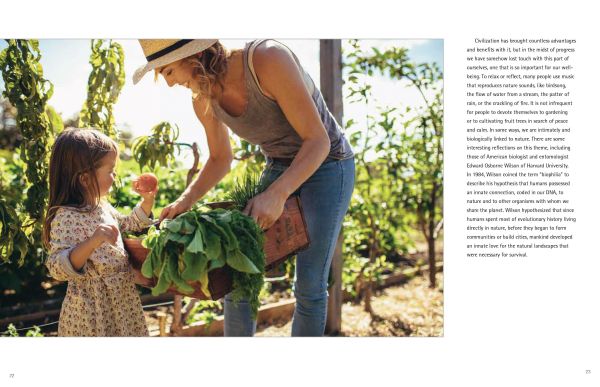 Book cover of Exploring the Nature: Montessori Lab, Educating with Nature, with a child lying in long green grass, wearing explorers pith hat, looking through pair of red binoculars. Published by White Star.
