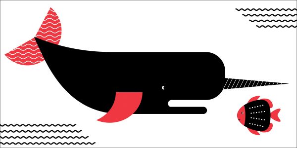 Book cover of Sea Animals, Baby Montessori, with a black shark with red fins, black and white squid, and black and red fish. Published by White Star.