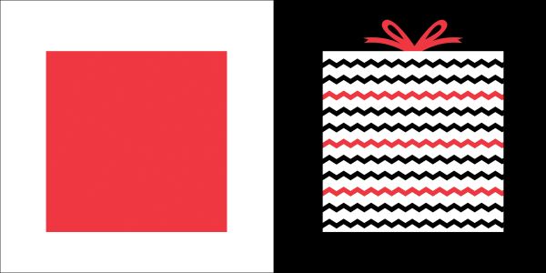 Red and black truck, black car and black helicopter on white board book cover 'Shapes, Baby Montessori', by White Star.