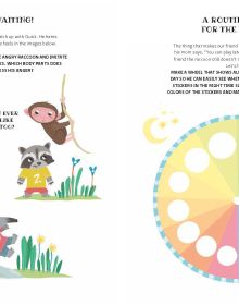Book cover of Take It... Sloth! Activities to Learn About Patience and Slowing It Down, with a baby sloth in yellow t-shirt climbing branch. Published by White Star.