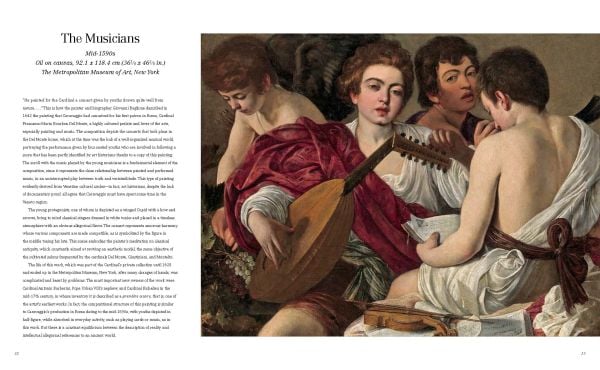 Book cover of Caravaggio, A Genius Between Shadows and Lights, with an oil painting titled 'The Calling of Saint Matthew'. Published by White Star.