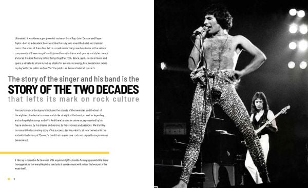 Book cover of Freddie Mercury, A Legendary Voice, with a colourful cubist portrait of the Queen front man. Published by White Star.