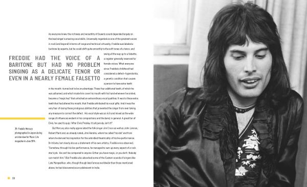 Book cover of Freddie Mercury, A Legendary Voice, with a colourful cubist portrait of the Queen front man. Published by White Star.