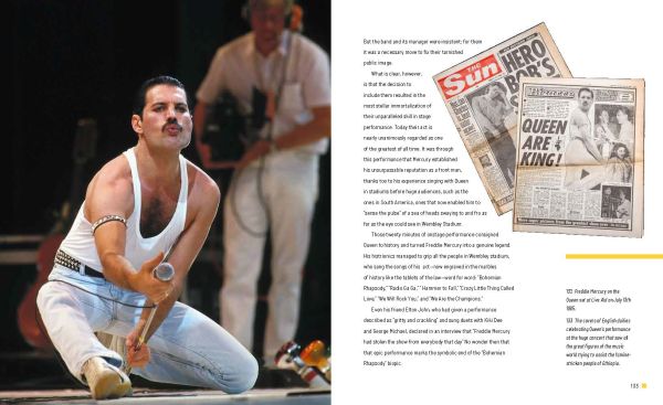 Book cover of Freddie Mercury, A Legendary Voice, with a colourful cubist portrait of the Queen front man. Published by White Star.