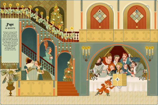 Book cover of Christmas is Coming!, An Advent Book with 24 Flaps with Stories, Crafts, Recipes and More!, with a red brick house with candy canes, surrounded by snow. Published by White Star.