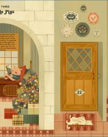 Book cover of Christmas is Coming!, An Advent Book with 24 Flaps with Stories, Crafts, Recipes and More!, with a red brick house with candy canes, surrounded by snow. Published by White Star.