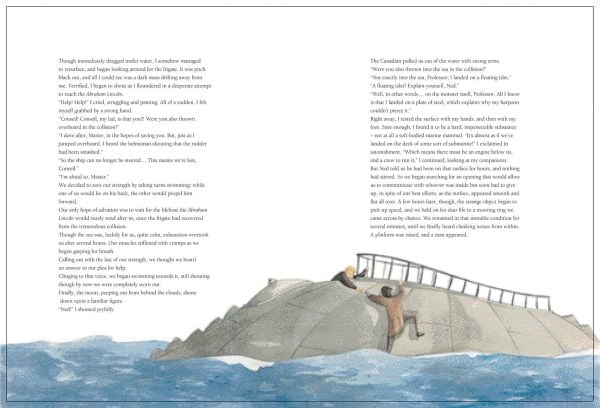 Book cover of Twenty Thousand Leagues Under the Sea, From the Masterpiece by Jules Verne, with an octopus, grey whale and fish, beneath the sea. Published by White Star.