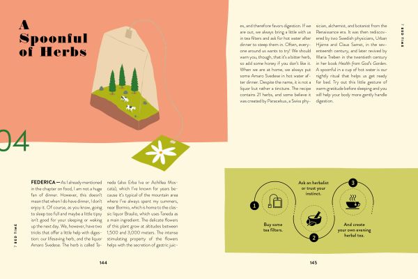 Book cover of 7 Daily Rituals For Gratitude, with a person holding bouquet of flowers in front of face, with birds, a clock and a heart. Published by White Star.