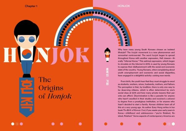 Book cover of Honjok, The South Korean Method to Live Happily With Ourselves, with a figure in black holding palm of hand out with index finger raised, Published by White Star.