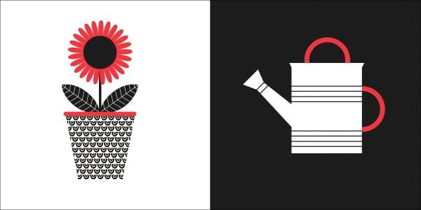 Book cover of At Home, Baby Montessori, with a red duck, toothpaste, toothbrush, cup and spoon. Published by White Star.