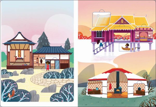 Book cover of Welcome Home: With 48 Amazing Flaps, Lift the Flap, with a skyscraper and smaller houses below. Published by White Star.