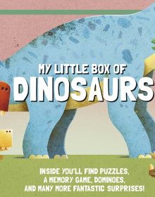 Dinosaurs: Triceratops, Diplodocus, on activity box, 'My Little Box of Dinosaurs', by White Star.