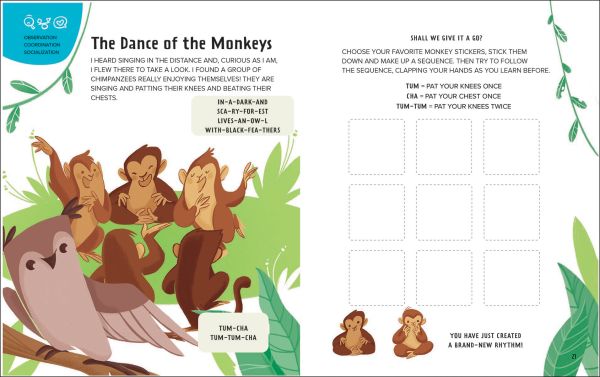 Book cover of Music, Maestro! Create, with a brown bear playing a double bass, and squirrel playing a saxophone. Published by White Star.