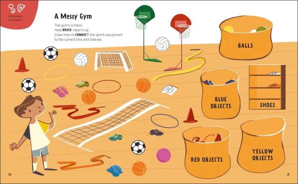 Book cover of Math is Everywhere: Reasoning, with three children: one running with a set square, one holding a cake, and one holding a butterfly net. Published by White Star.