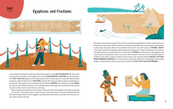 Book cover of Centuries of Numbers: Reasoning, with three characters running one after the other. Published by White Star.