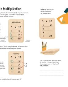 Book cover of Centuries of Numbers: Reasoning, with three characters running one after the other. Published by White Star.