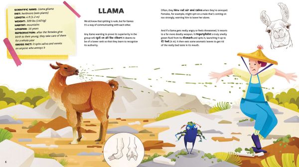 Book cover of Weird and Wonderful Gross Animals, with a giraffe with a long grey tongue. Published by White Star.