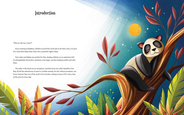 Book cover of 5 Minute Bedtime Stories From the Wild' from the '5 Minute Bedtime, with a giraffe, leopard, rabbit, fox, lion and bear. Published by White Star.