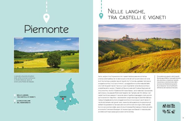 Book cover of Italy, Itineraries to Discover, with a vineyard, cypress trees, and mountains behind. Published by White Star.