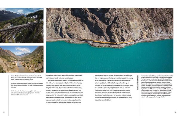 Book cover of Travel by Train, The Best Train Journeys in the World, with a train travelling over viaduct, with a mountainous landscape behind. Published by White Star.