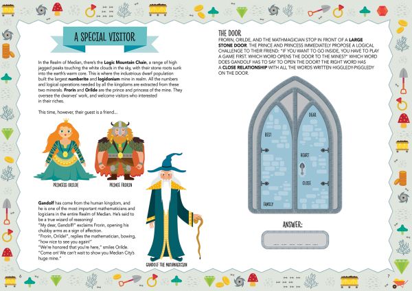 Book cover of Numbers and Graphs, Mad for Math, with a red fire-breathing dragon surrounded by a pie chart, stacks of coins, a green diamond. Published by White Star.