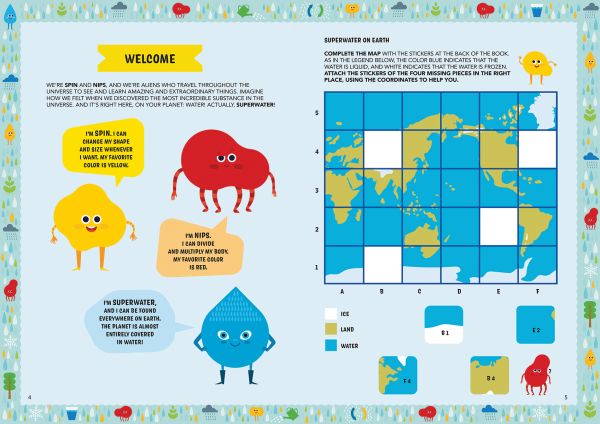 Book cover of Water, Mad for Science, with a shower head with water running and ship sailing on sea. Published by White Star.