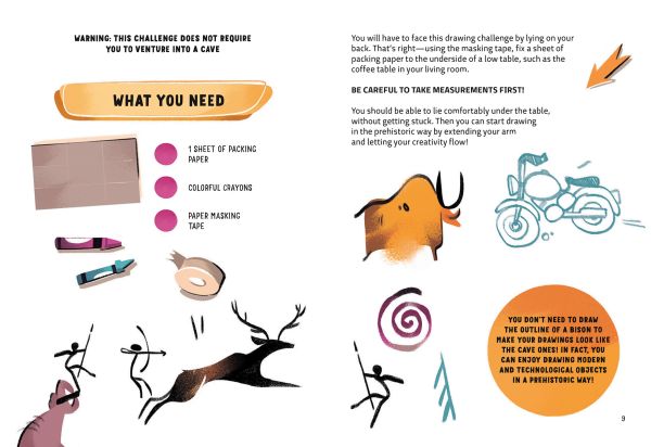 Book cover of 30 Days Challenge! An Adventure Journal, 30 Days of Tasks for Creative and Imaginative Play, with a child in pyjamas and astronaut helmet. Published by White Star.