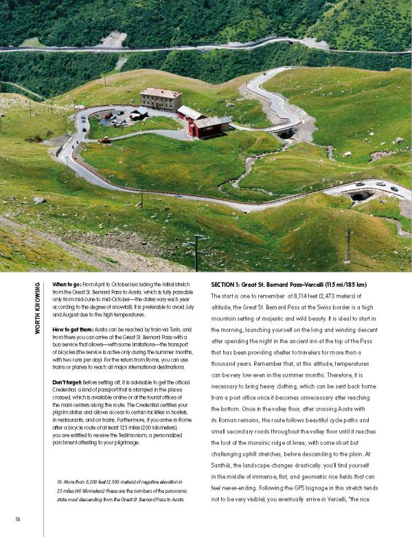 Book cover of Let's Bike!, The Best European Routes on Two Wheel, with a man standing with a pushbike looking towards a sunny mountain view. Published by White Star.