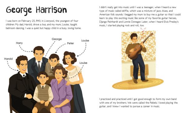 Book cover of The Beatles, Genius, with Ringo, George, Paul and John, playing on stage. Published by White Star.