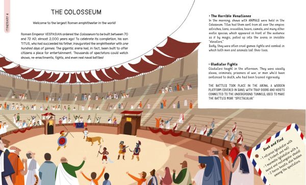 Book cover of Around Rome, Young Explorers, with Roman Acropolis and Italian landscape in front. Published by White Star.