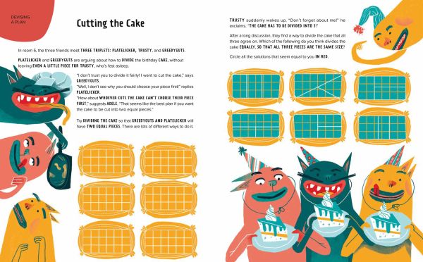 Book cover of The Mathematical Wonderland, with three children running behind a black and white dog. Published by White Star.